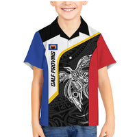 Personalised PNG Gulf Province Family Matching Mermaid Dress and Hawaiian Shirt Bird of Paradise Tattoo Flag Motif - Polynesian Pride