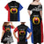 Personalised PNG Gulf Province Family Matching Off Shoulder Maxi Dress and Hawaiian Shirt Bird of Paradise Tattoo Flag Motif - Polynesian Pride