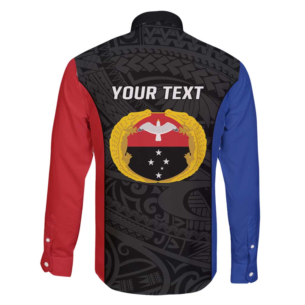 Personalised PNG Gulf Province Family Matching Off Shoulder Short Dress and Hawaiian Shirt Bird of Paradise Tattoo Flag Motif - Polynesian Pride