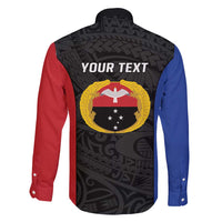 Personalised PNG Gulf Province Family Matching Summer Maxi Dress and Hawaiian Shirt Bird of Paradise Tattoo Flag Motif - Polynesian Pride