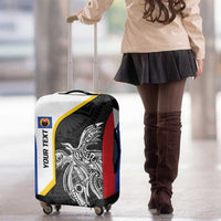 Personalised PNG Gulf Province Luggage Cover Bird of Paradise Tattoo Flag Motif - Polynesian Pride