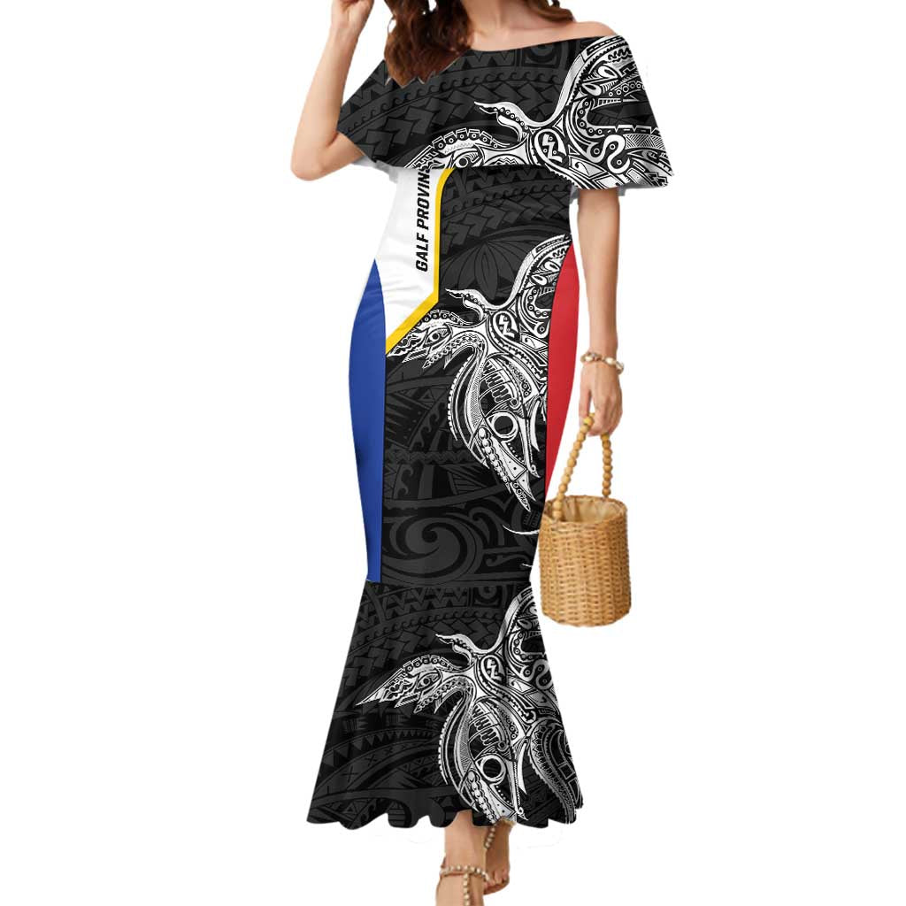 Personalised PNG Gulf Province Mermaid Dress Bird of Paradise Tattoo Flag Motif - Polynesian Pride