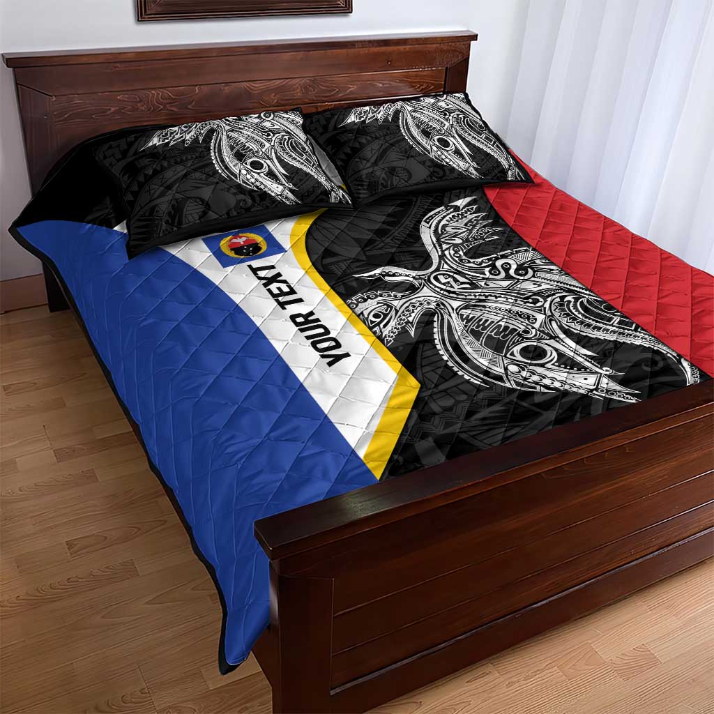 Personalised PNG Gulf Province Quilt Bed Set Bird of Paradise Tattoo Flag Motif - Polynesian Pride