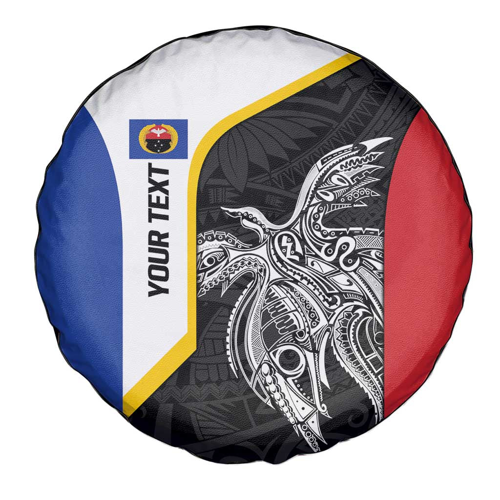 Personalised PNG Gulf Province Spare Tire Cover Bird of Paradise Tattoo Flag Motif - Polynesian Pride