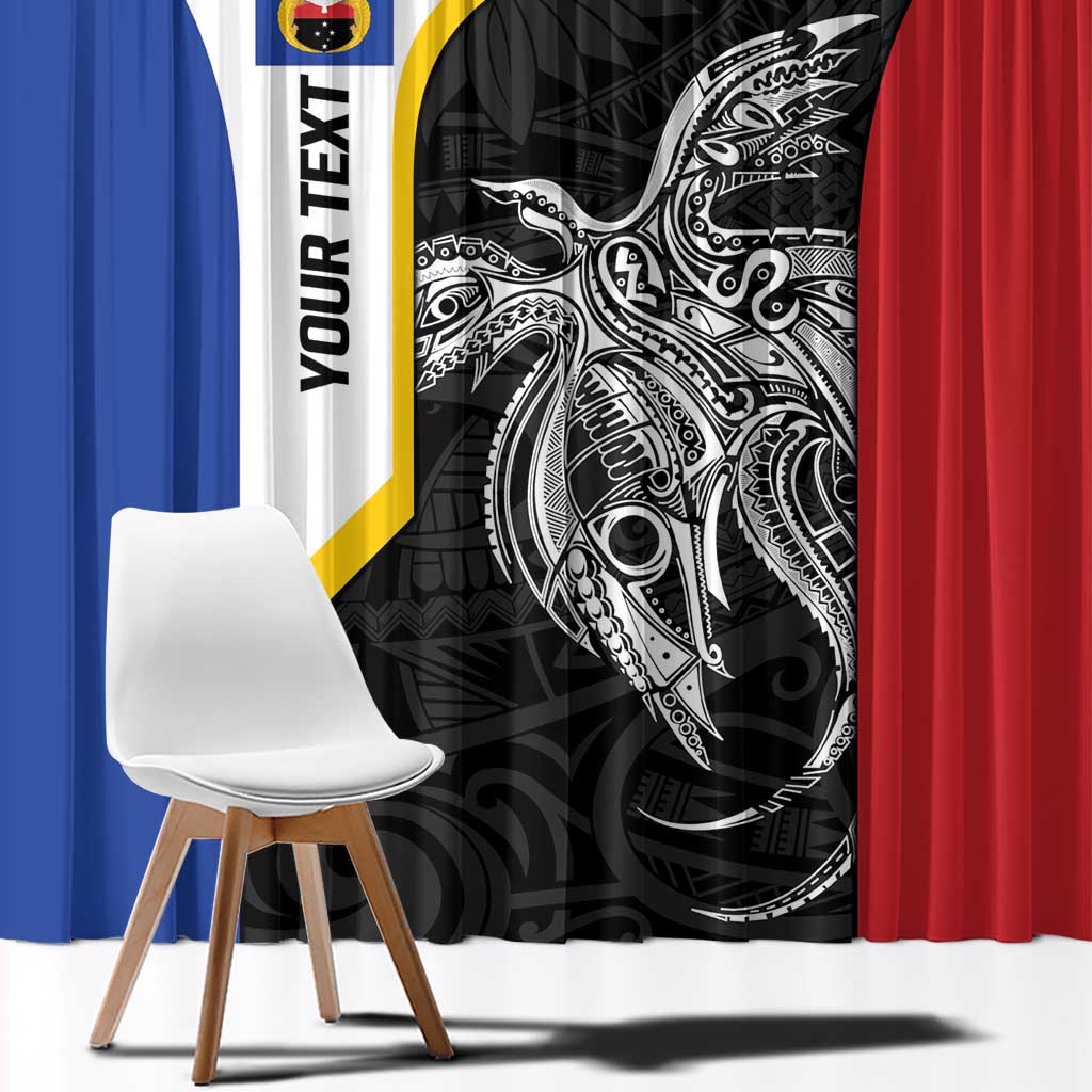 Personalised PNG Gulf Province Window Curtain Bird of Paradise Tattoo Flag Motif - Polynesian Pride