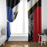 Personalised PNG Gulf Province Window Curtain Bird of Paradise Tattoo Flag Motif - Polynesian Pride