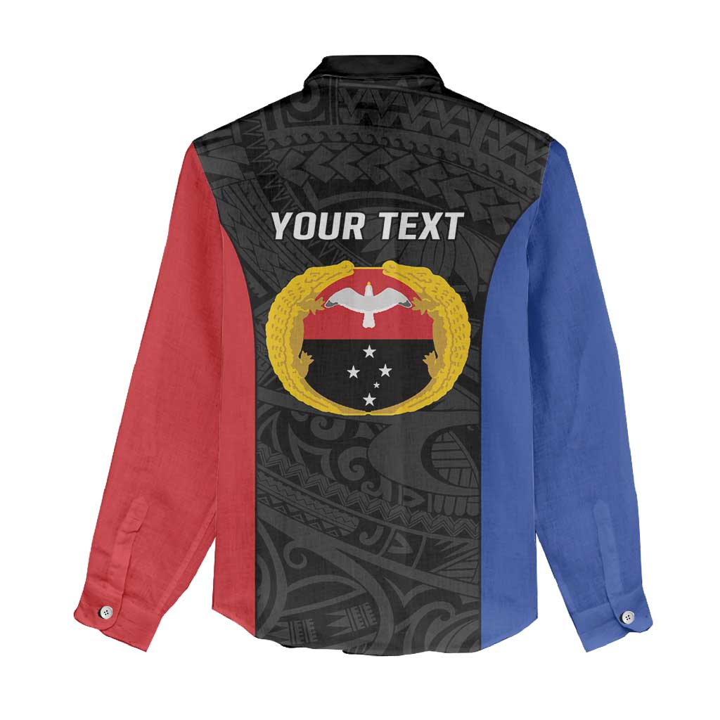Personalised PNG Gulf Province Women Casual Shirt Bird of Paradise Tattoo Flag Motif LT9 - Polynesian Pride