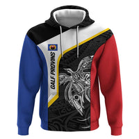 Personalised PNG Gulf Province Zip Hoodie Bird of Paradise Tattoo Flag Motif LT9 Pullover Hoodie Black - Polynesian Pride