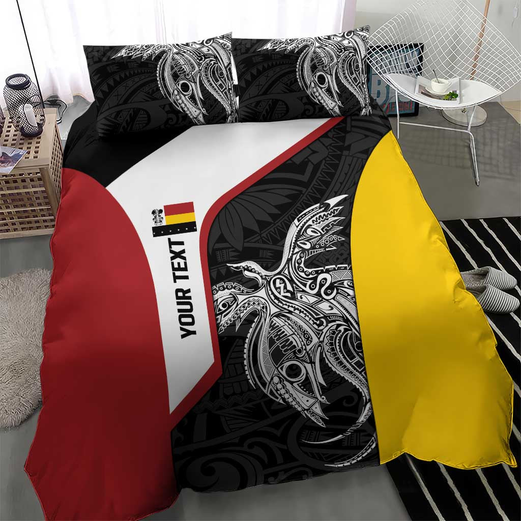Personalised PNG Madang Province Bedding Set Bird of Paradise Tattoo Flag Motif - Polynesian Pride