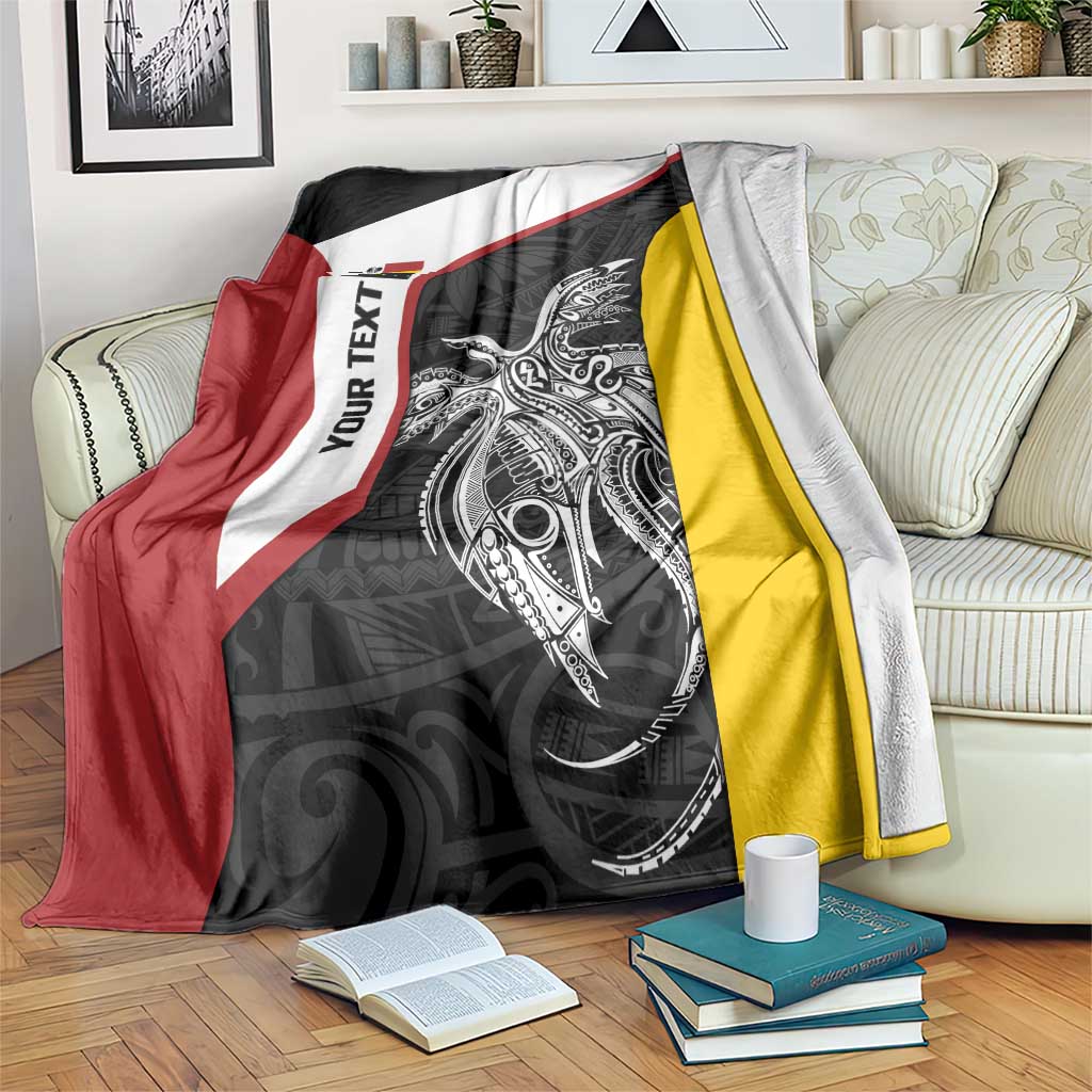 Personalised PNG Madang Province Blanket Bird of Paradise Tattoo Flag Motif - Polynesian Pride