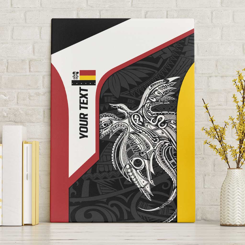 Personalised PNG Madang Province Canvas Wall Art Bird of Paradise Tattoo Flag Motif - Polynesian Pride