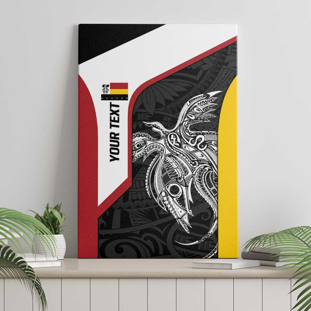 Personalised PNG Madang Province Canvas Wall Art Bird of Paradise Tattoo Flag Motif LT9 - Polynesian Pride