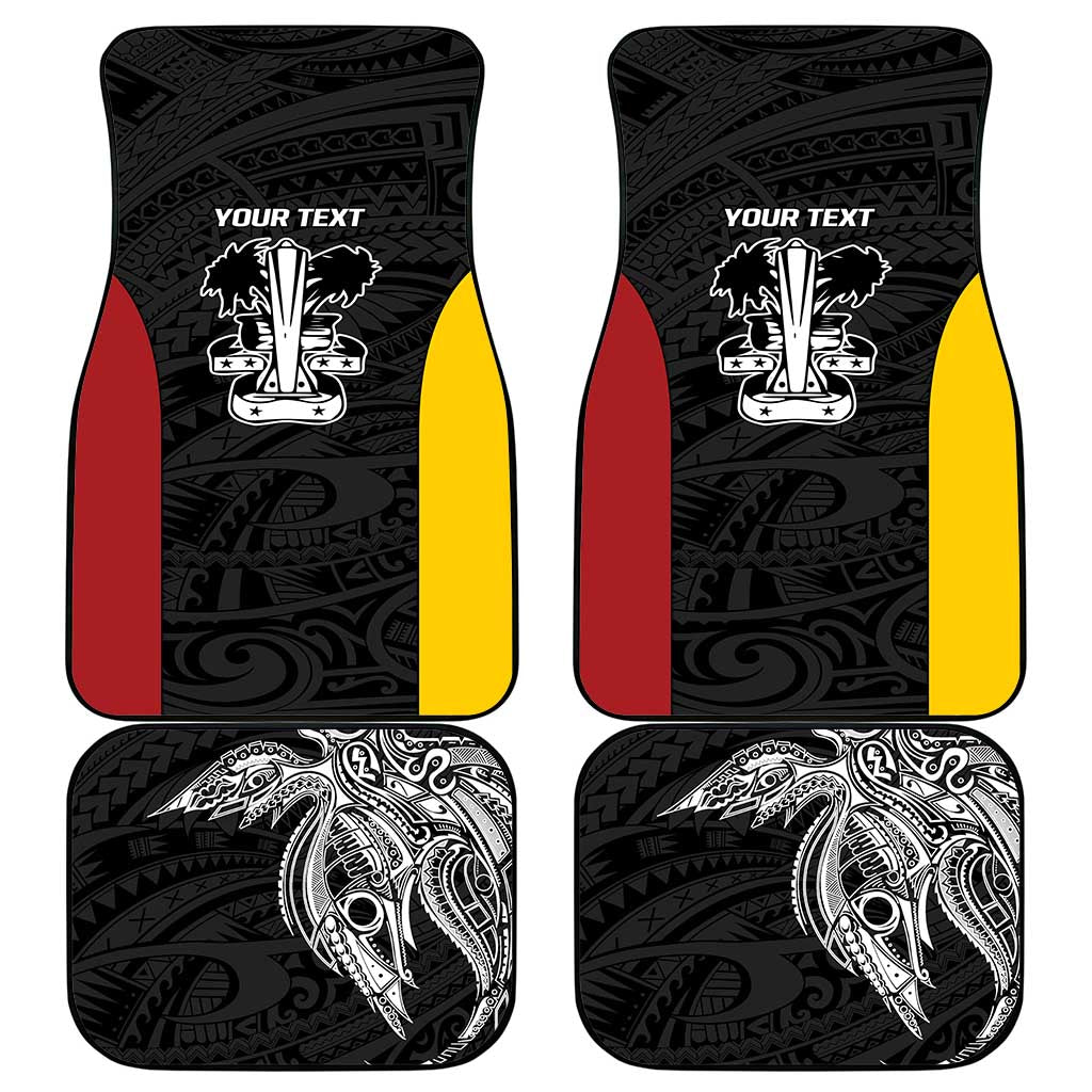 Personalised PNG Madang Province Car Mats Bird of Paradise Tattoo Flag Motif - Polynesian Pride