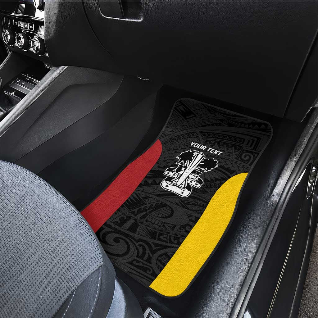 Personalised PNG Madang Province Car Mats Bird of Paradise Tattoo Flag Motif - Polynesian Pride