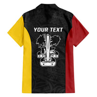 Personalised PNG Madang Province Family Matching Long Sleeve Bodycon Dress and Hawaiian Shirt Bird of Paradise Tattoo Flag Motif - Polynesian Pride