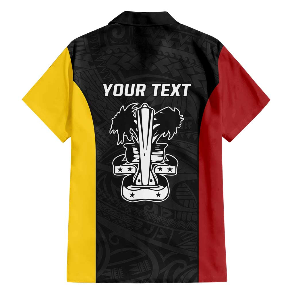 Personalised PNG Madang Province Family Matching Off Shoulder Maxi Dress and Hawaiian Shirt Bird of Paradise Tattoo Flag Motif - Polynesian Pride