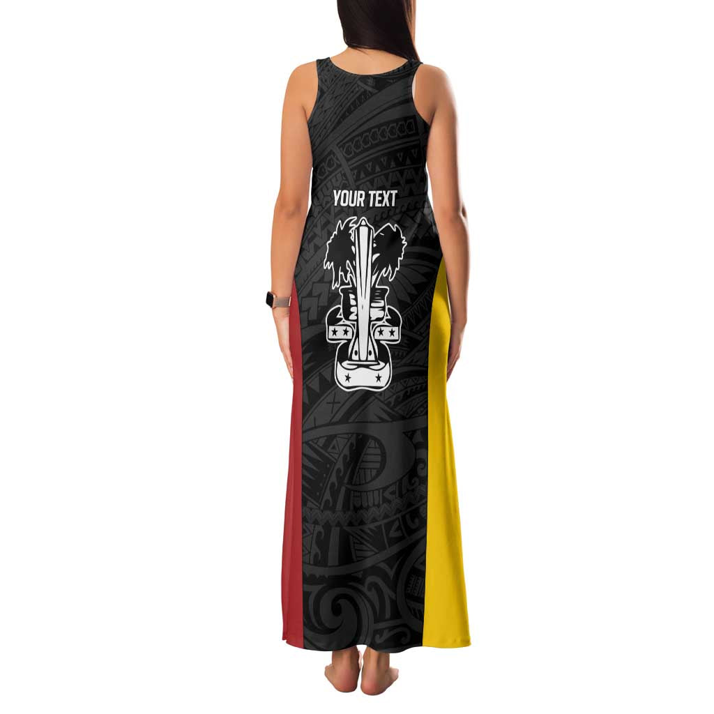 Personalised PNG Madang Province Family Matching Tank Maxi Dress and Hawaiian Shirt Bird of Paradise Tattoo Flag Motif - Polynesian Pride