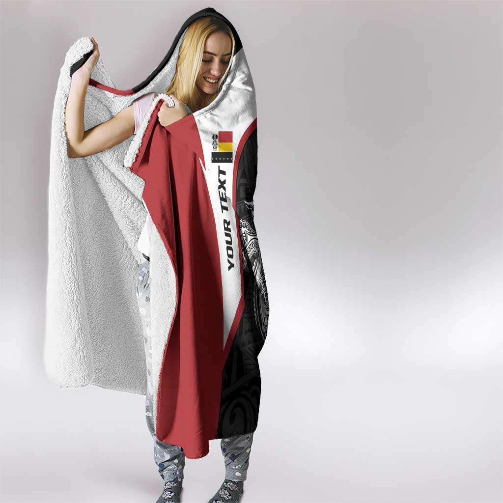 Personalised PNG Madang Province Hooded Blanket Bird of Paradise Tattoo Flag Motif - Polynesian Pride