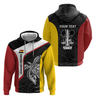 Personalised PNG Madang Province Hoodie Bird of Paradise Tattoo Flag Motif - Polynesian Pride
