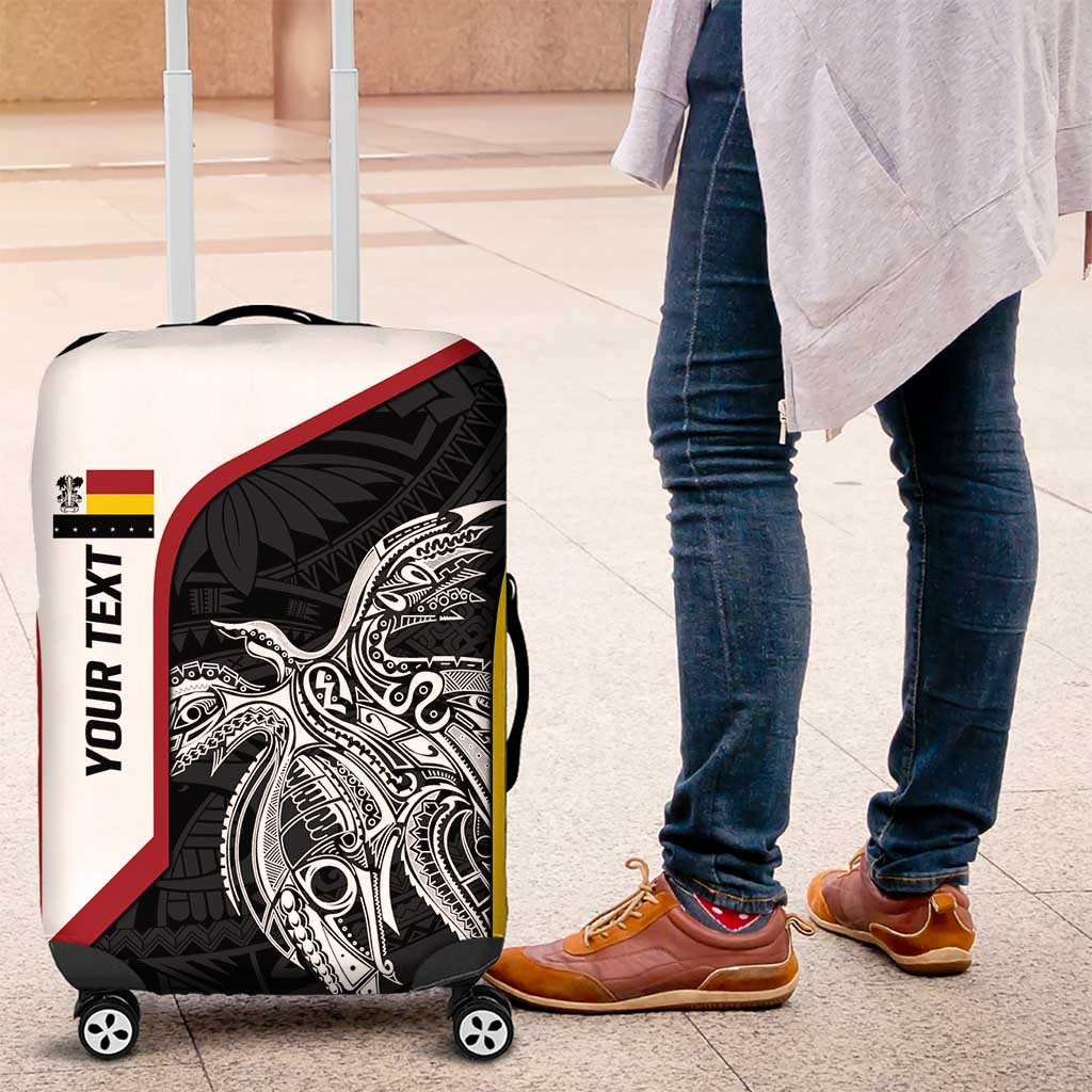 Personalised PNG Madang Province Luggage Cover Bird of Paradise Tattoo Flag Motif - Polynesian Pride