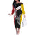 Personalised PNG Madang Province Off The Shoulder Long Sleeve Dress Bird of Paradise Tattoo Flag Motif - Polynesian Pride