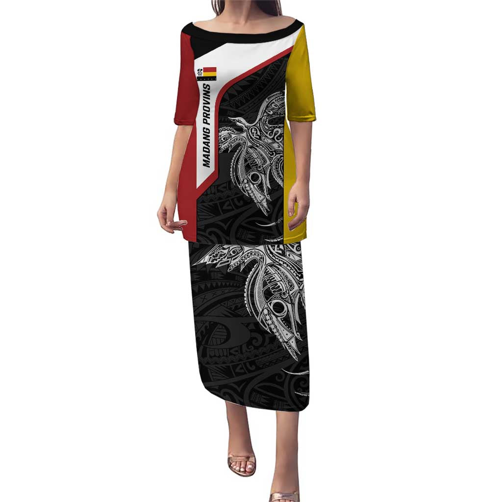 Personalised PNG Madang Province Puletasi Bird of Paradise Tattoo Flag Motif - Polynesian Pride