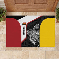 Personalised PNG Madang Province Rubber Doormat Bird of Paradise Tattoo Flag Motif - Polynesian Pride