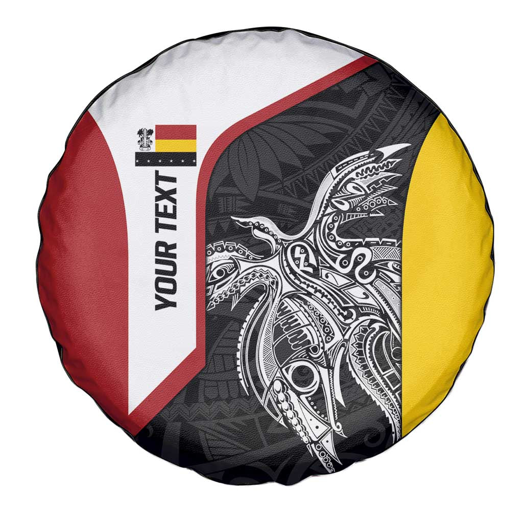 Personalised PNG Madang Province Spare Tire Cover Bird of Paradise Tattoo Flag Motif - Polynesian Pride