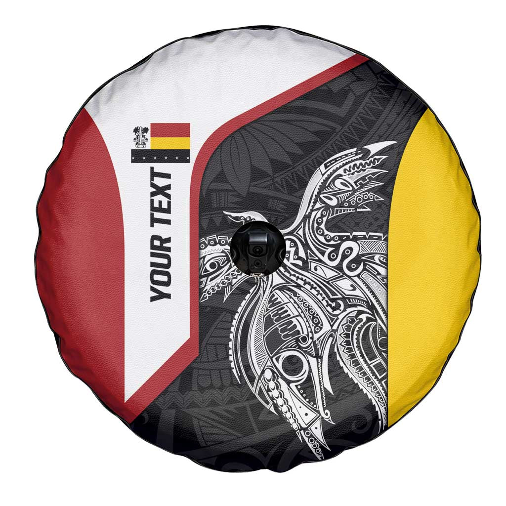 Personalised PNG Madang Province Spare Tire Cover Bird of Paradise Tattoo Flag Motif - Polynesian Pride