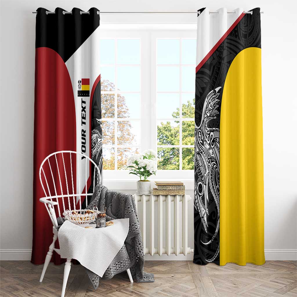 Personalised PNG Madang Province Window Curtain Bird of Paradise Tattoo Flag Motif - Polynesian Pride