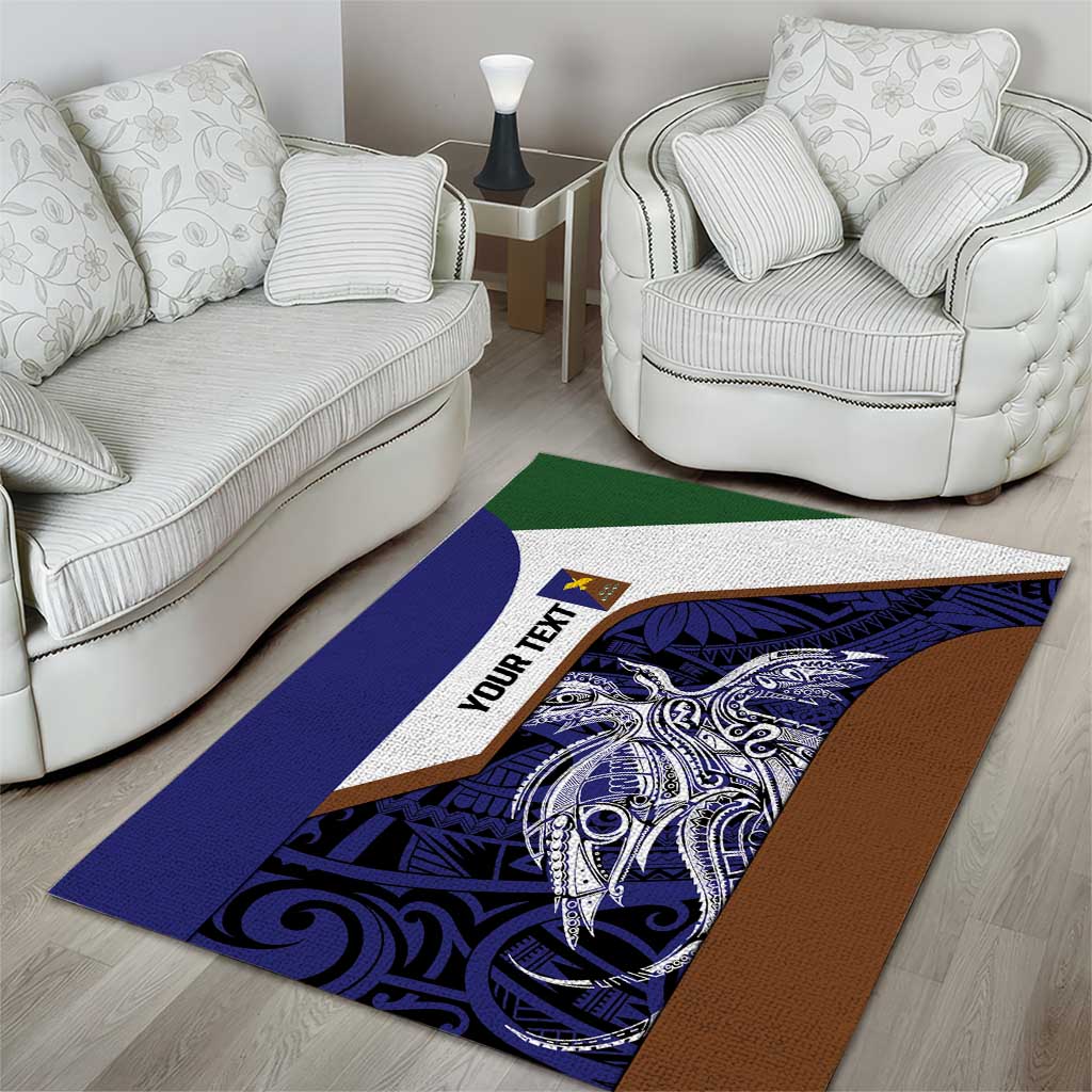 Personalised PNG Manus Province Area Rug Bird of Paradise Tattoo Flag Motif - Polynesian Pride