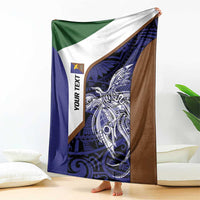 Personalised PNG Manus Province Blanket Bird of Paradise Tattoo Flag Motif - Polynesian Pride