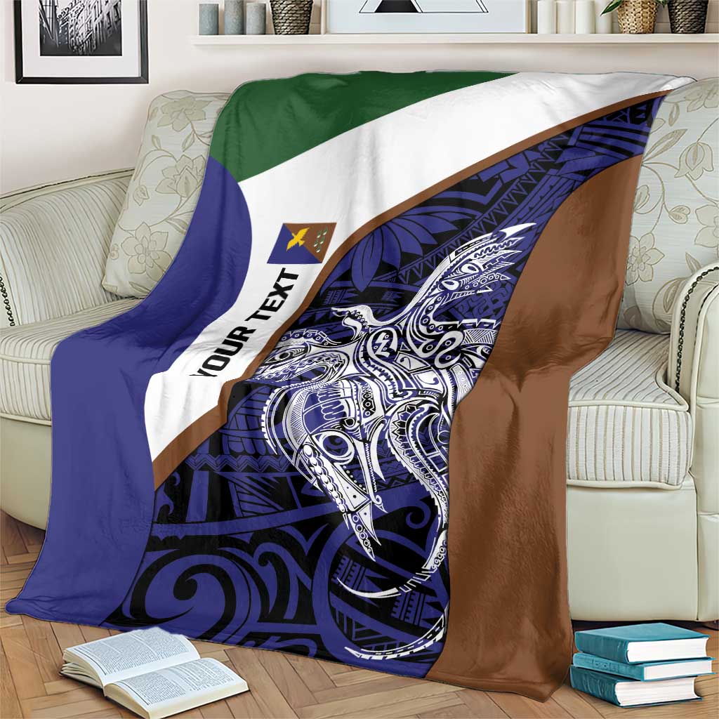 Personalised PNG Manus Province Blanket Bird of Paradise Tattoo Flag Motif - Polynesian Pride