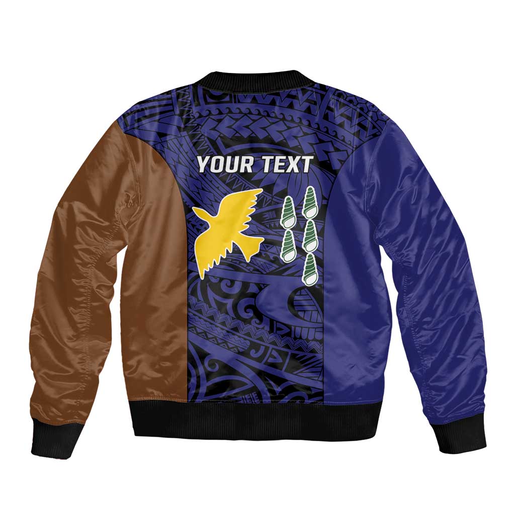 Personalised PNG Manus Province Bomber Jacket Bird of Paradise Tattoo Flag Motif - Polynesian Pride