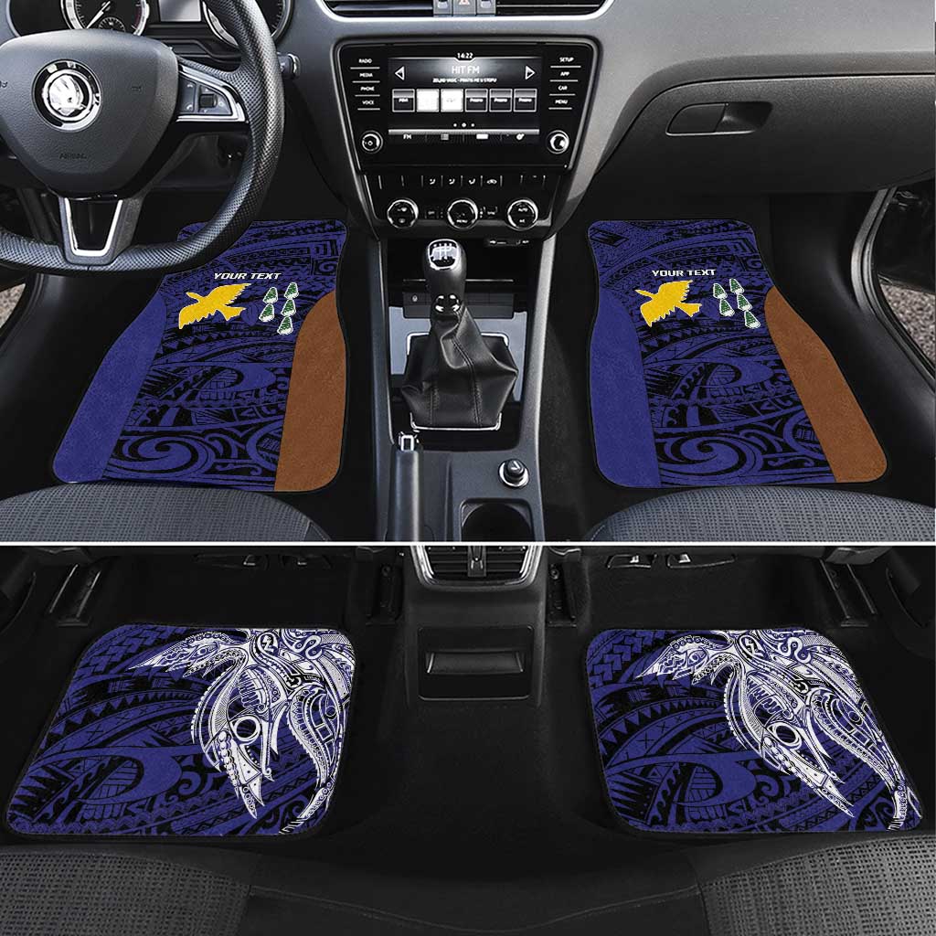 Personalised PNG Manus Province Car Mats Bird of Paradise Tattoo Flag Motif - Polynesian Pride