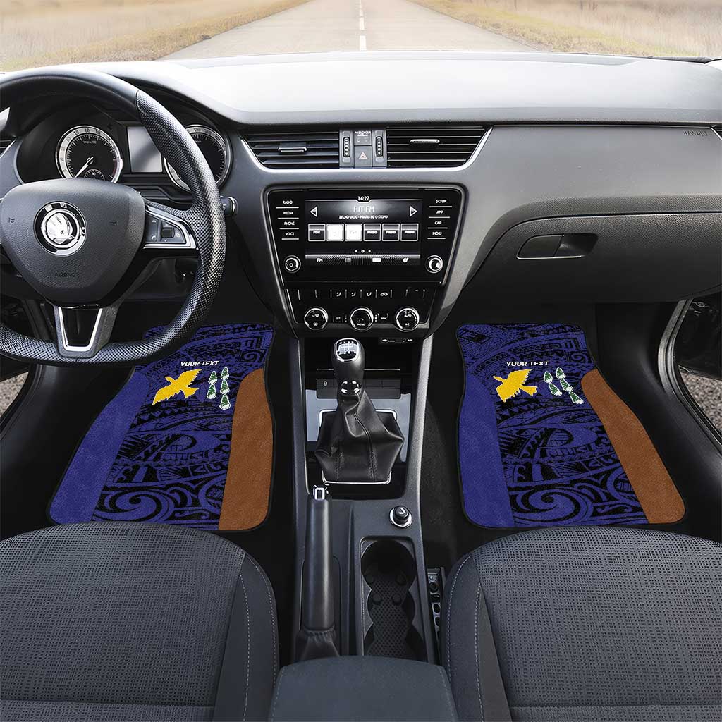 Personalised PNG Manus Province Car Mats Bird of Paradise Tattoo Flag Motif - Polynesian Pride