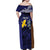 Personalised PNG Manus Province Family Matching Off Shoulder Maxi Dress and Hawaiian Shirt Bird of Paradise Tattoo Flag Motif - Polynesian Pride