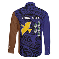 Personalised PNG Manus Province Family Matching Short Sleeve Bodycon Dress and Hawaiian Shirt Bird of Paradise Tattoo Flag Motif - Polynesian Pride