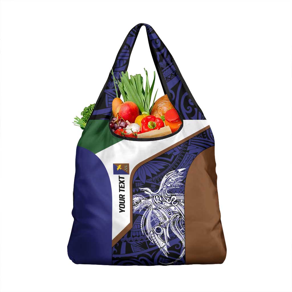 Personalised PNG Manus Province Grocery Bag Bird of Paradise Tattoo Flag Motif - Polynesian Pride