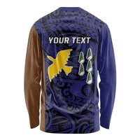 Personalised PNG Manus Province Long Sleeve Shirt Bird of Paradise Tattoo Flag Motif - Polynesian Pride