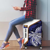 Personalised PNG Manus Province Luggage Cover Bird of Paradise Tattoo Flag Motif - Polynesian Pride
