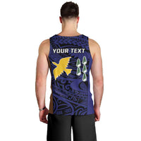 Personalised PNG Manus Province Men Tank Top Bird of Paradise Tattoo Flag Motif LT9 - Polynesian Pride