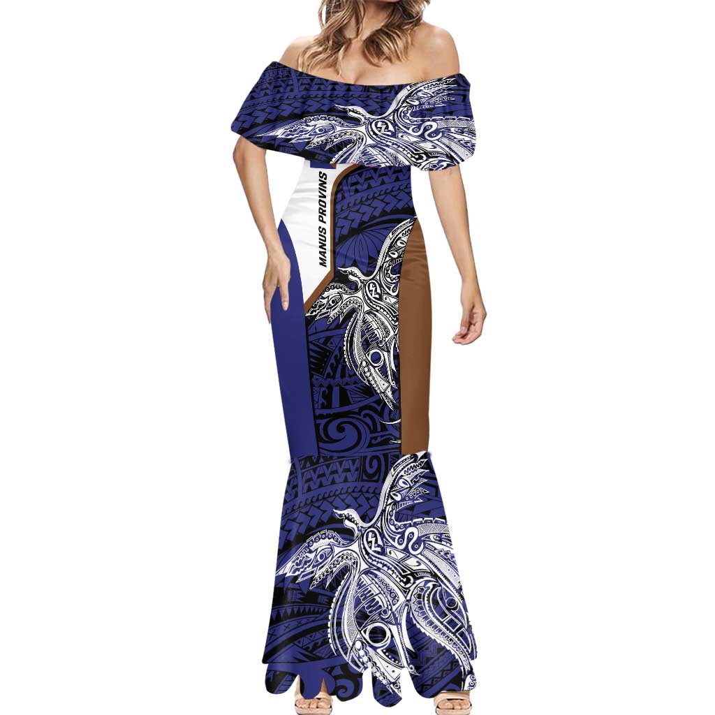 Personalised PNG Manus Province Mermaid Dress Bird of Paradise Tattoo Flag Motif LT9 - Polynesian Pride