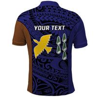 Personalised PNG Manus Province Polo Shirt Bird of Paradise Tattoo Flag Motif - Polynesian Pride