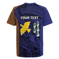 Personalised PNG Manus Province Rugby Jersey Bird of Paradise Tattoo Flag Motif - Polynesian Pride