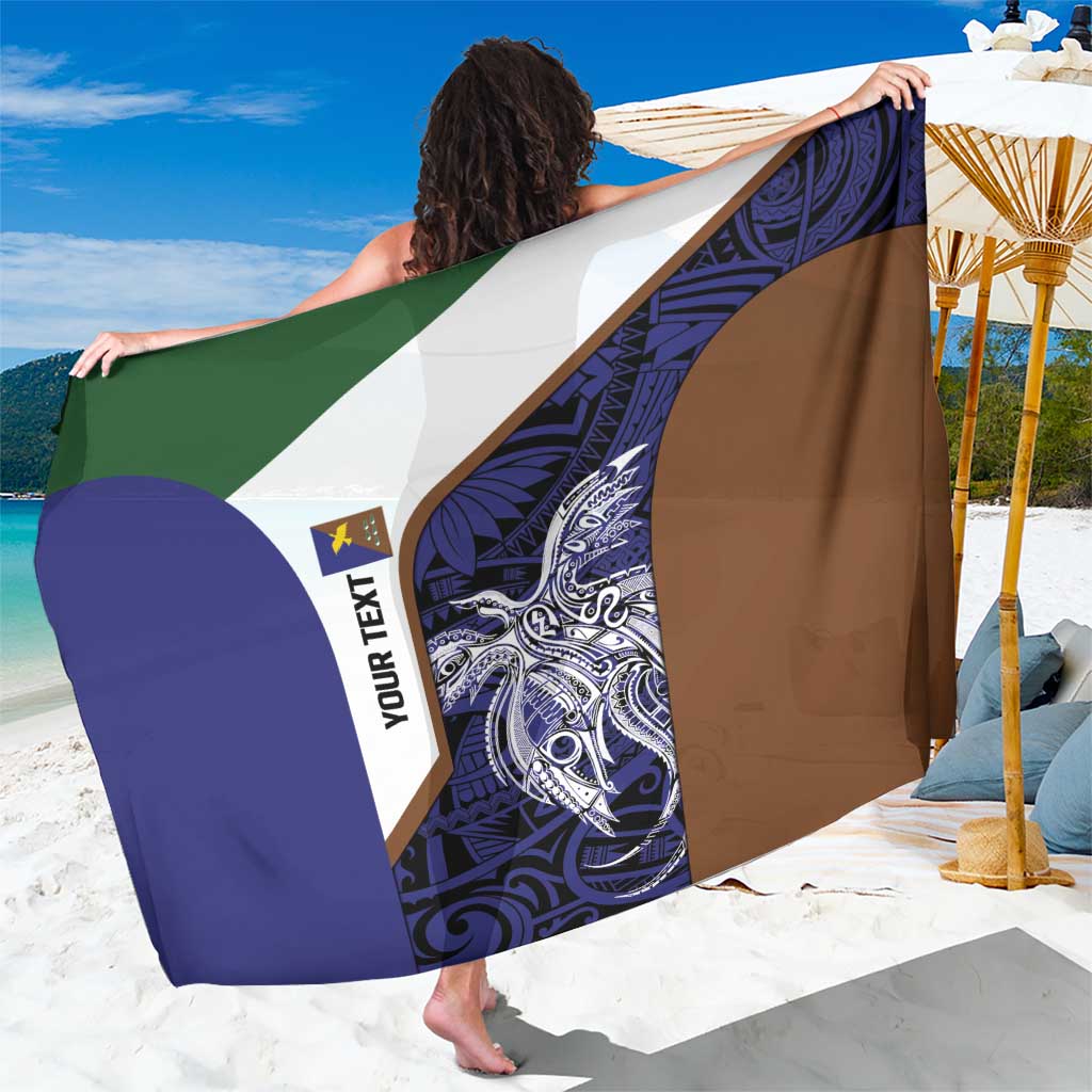 Personalised PNG Manus Province Sarong Bird of Paradise Tattoo Flag Motif - Polynesian Pride