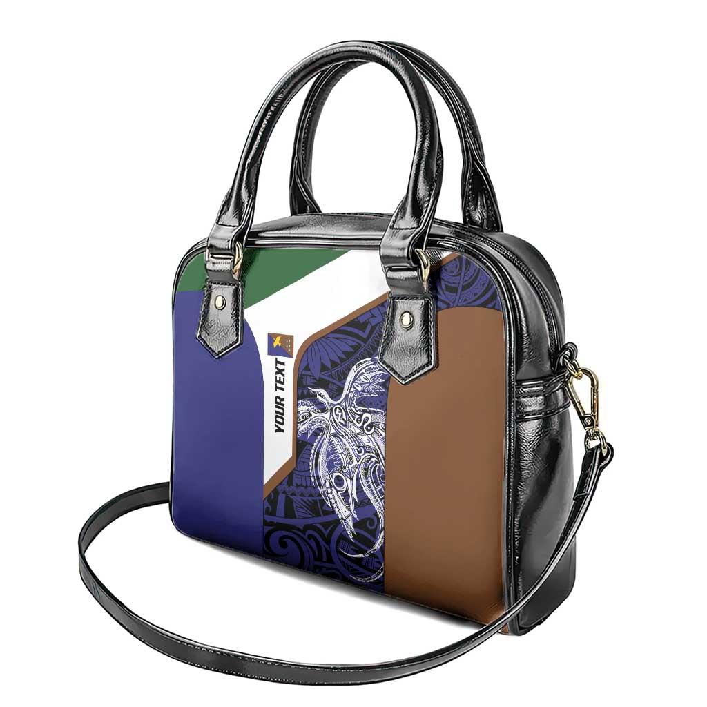 Personalised PNG Manus Province Shoulder Handbag Bird of Paradise Tattoo Flag Motif - Polynesian Pride