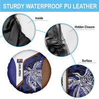 Personalised PNG Manus Province Spare Tire Cover Bird of Paradise Tattoo Flag Motif - Polynesian Pride