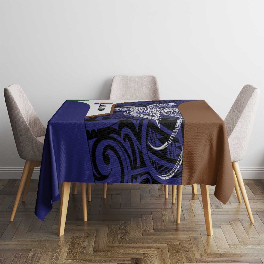 Personalised PNG Manus Province Tablecloth Bird of Paradise Tattoo Flag Motif - Polynesian Pride
