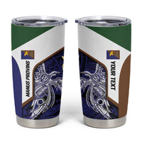 Personalised PNG Manus Province Tumbler Cup Bird of Paradise Tattoo Flag Motif - Polynesian Pride